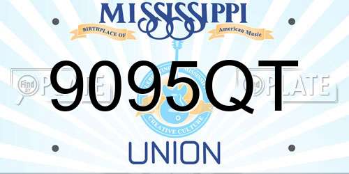 9095QT Mississippi License Plate
