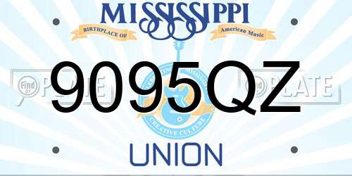 9095QZ Mississippi License Plate