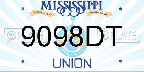 9098DT Mississippi License Plate
