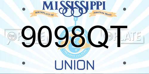 9098QT Mississippi License Plate
