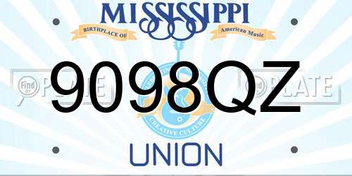 9098QZ Mississippi License Plate