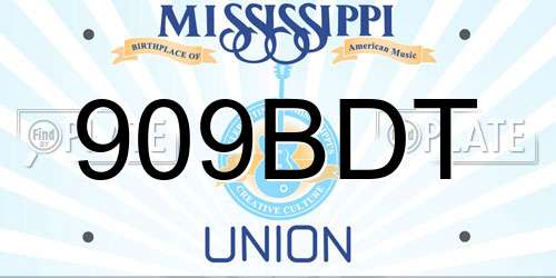 909BDT Mississippi License Plate