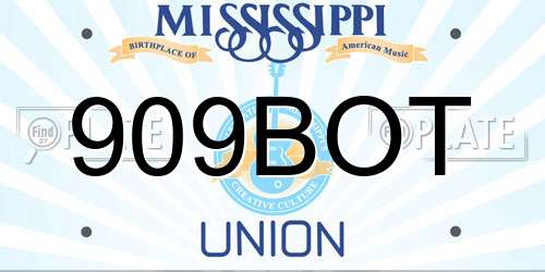909BOT Mississippi License Plate
