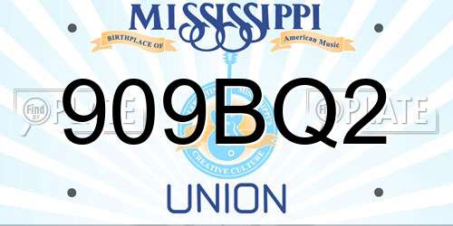 909BQ2 Mississippi License Plate