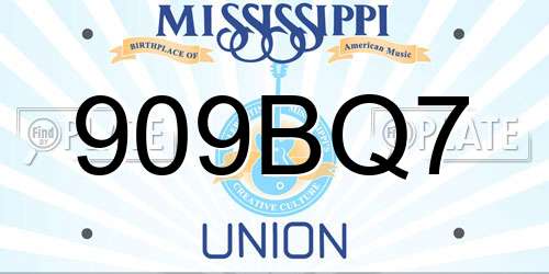 909BQ7 Mississippi License Plate
