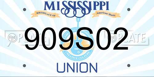 909S02 Mississippi License Plate