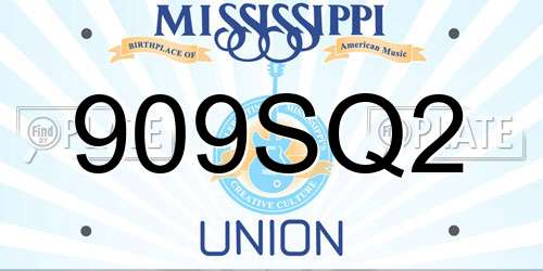 909SQ2 Mississippi License Plate