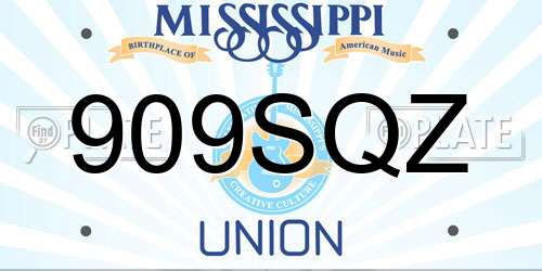 909SQZ Mississippi License Plate