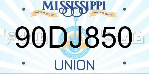 90DJ850 Mississippi License Plate