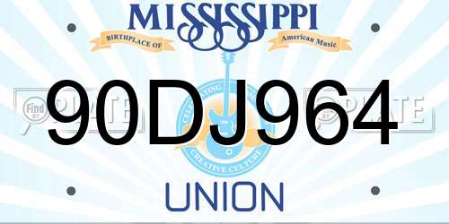 90DJ964 Mississippi License Plate
