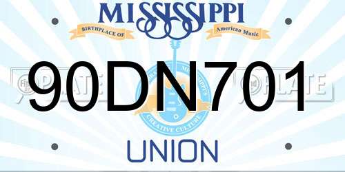 90DN701 Mississippi License Plate