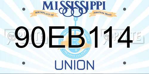 90EB114 Mississippi License Plate
