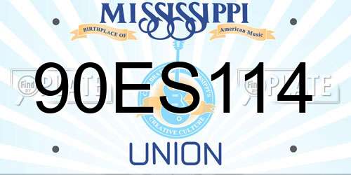 90ES114 Mississippi License Plate