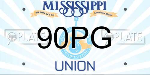 90PG Mississippi License Plate