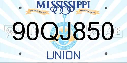 90QJ850 Mississippi License Plate