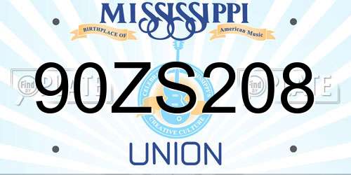 90ZS208 Mississippi License Plate