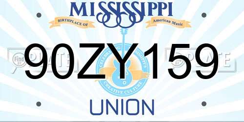 90ZY159 Mississippi License Plate