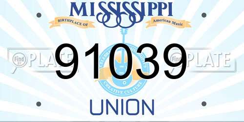 91039 Mississippi License Plate