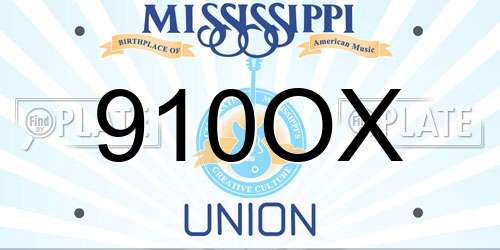 910OX Mississippi License Plate