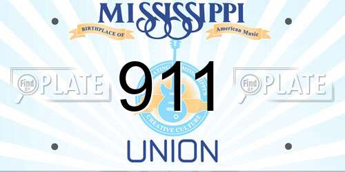 911 Mississippi License Plate