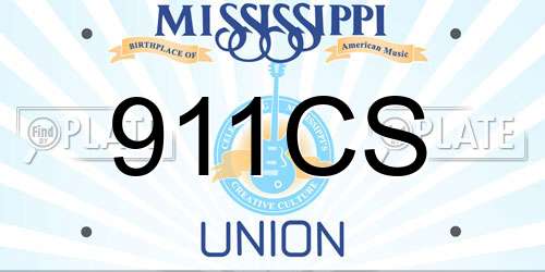 911CS Mississippi License Plate