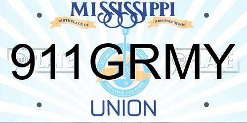 911GRMY Mississippi License Plate