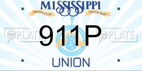 911P Mississippi License Plate