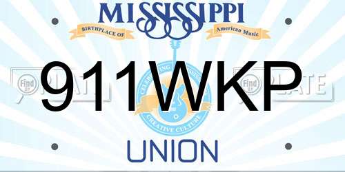 911WKP Mississippi License Plate