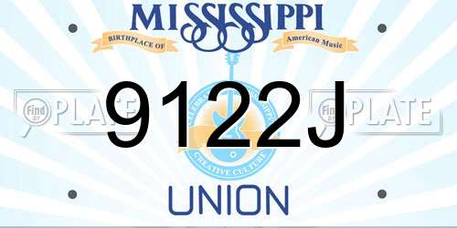 9122J Mississippi License Plate