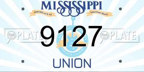 9127 Mississippi License Plate