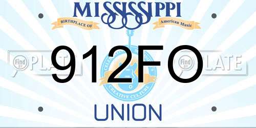 912FO Mississippi License Plate