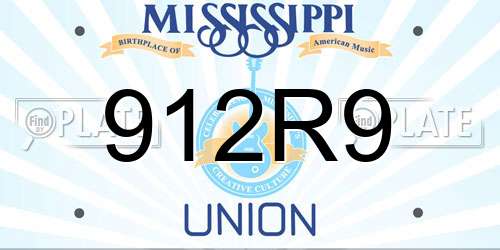912R9 Mississippi License Plate