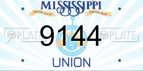 9144 Mississippi License Plate