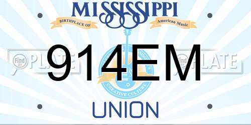 914EM Mississippi License Plate