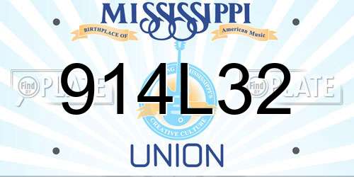 914L32 Mississippi License Plate