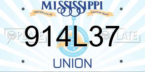 914L37 Mississippi License Plate
