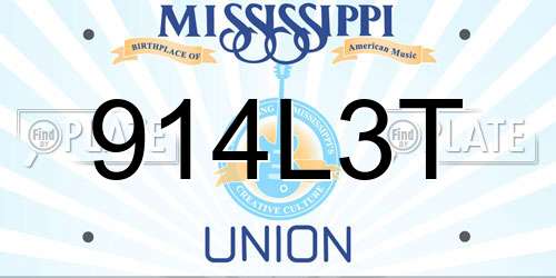 914L3T Mississippi License Plate