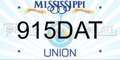 915DAT Mississippi License Plate
