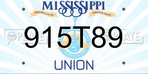 915T89 Mississippi License Plate