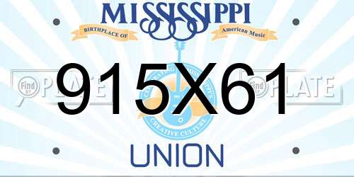 915X61 Mississippi License Plate