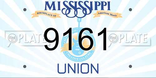 9161 Mississippi License Plate