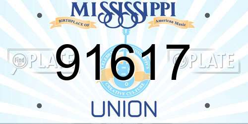 91617 Mississippi License Plate