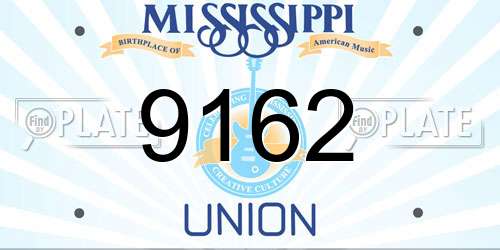 9162 Mississippi License Plate