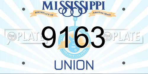 9163 Mississippi License Plate
