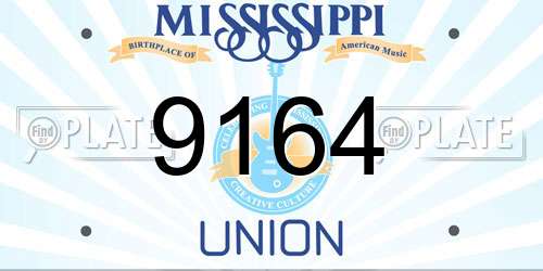 9164 Mississippi License Plate