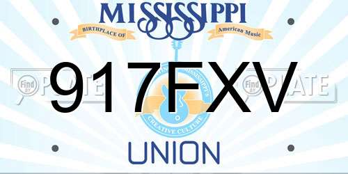 917FXV Mississippi License Plate