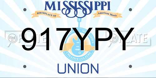 917YPY Mississippi License Plate