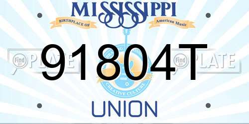 91804T Mississippi License Plate