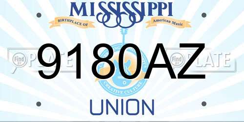 9180AZ Mississippi License Plate