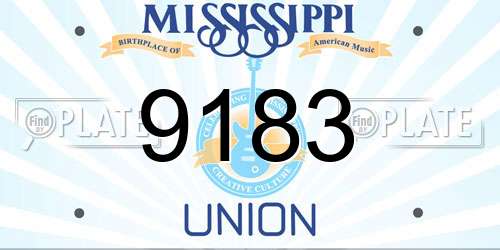 9183 Mississippi License Plate